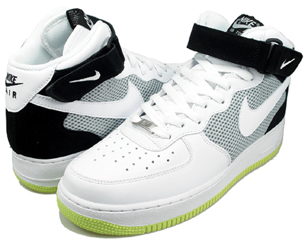 nike air force 1 white and neon yellow