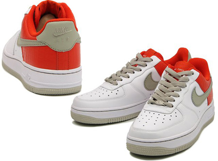 Nike Air Force 1 Womens White/Stone – Engine 1- Orange Blaze