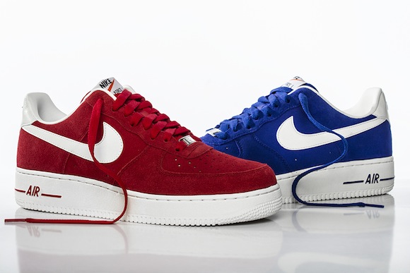 nike air force ones blue and red