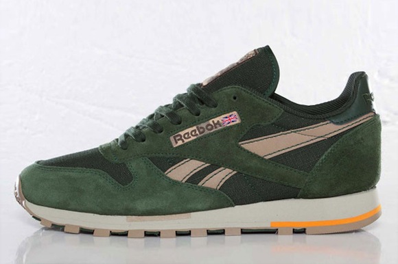 reebok classic olive green suede