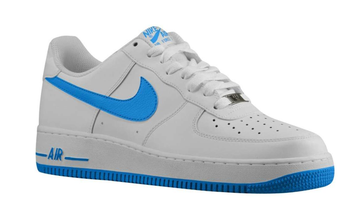 blue and white nike air force ones