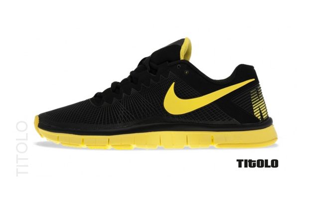 black and yellow nike trainers