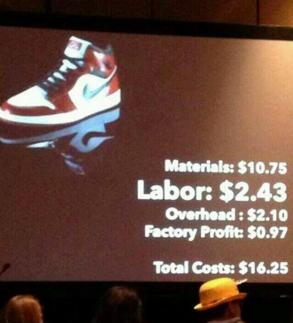 how much does a jordan shoe cost to make
