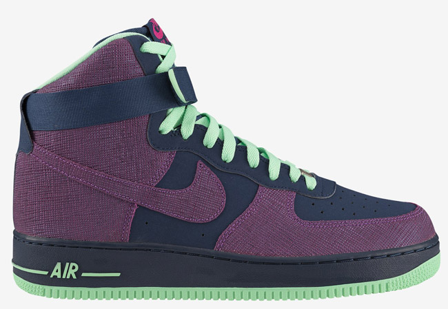 purple and green air force ones