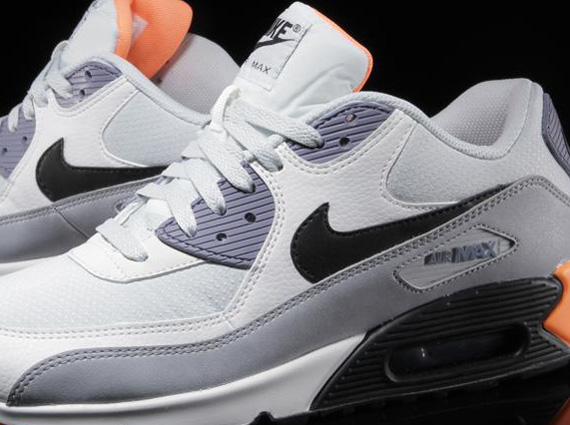 Nike Air Max 90 Essential – Light Base Grey – Iron Purple – Atomic Orange -  Now Available | SneakerFiles