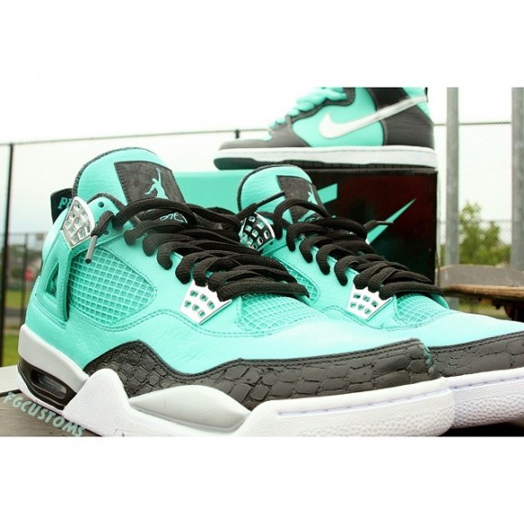 Air Jordan Retro 4 'Tiffany' Customs by 