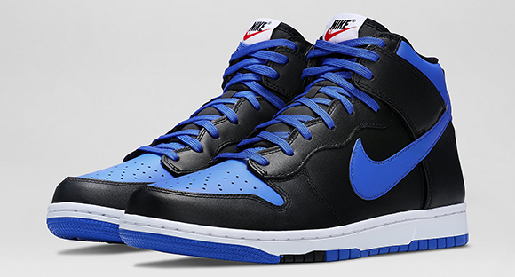 blue and black high top nikes