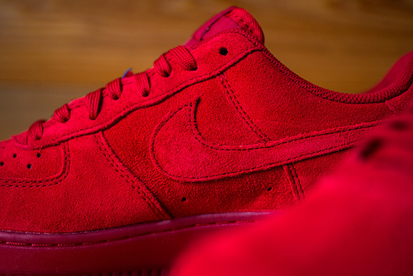 all red suede air force 1