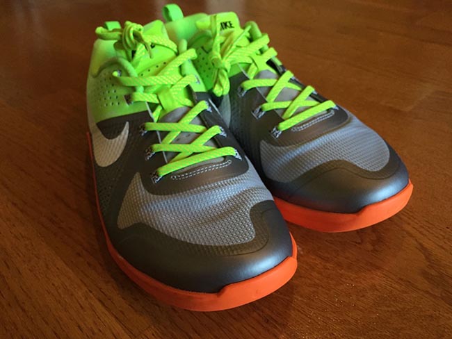 Nike Metcon 1 Silver / Orange - Lime Green Sample- SneakerFiles