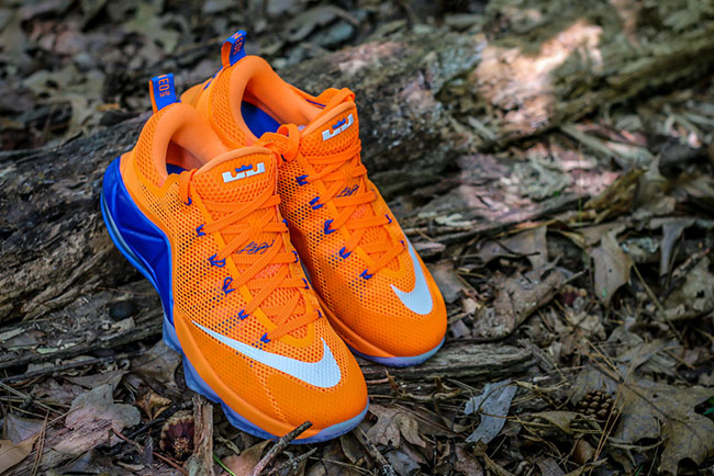 Nike LeBron 12 Low Citrus Orange Blue 