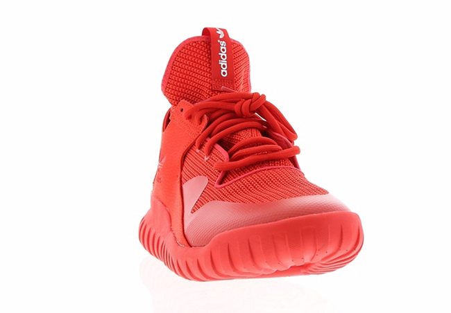 adidas tubular x red on feet