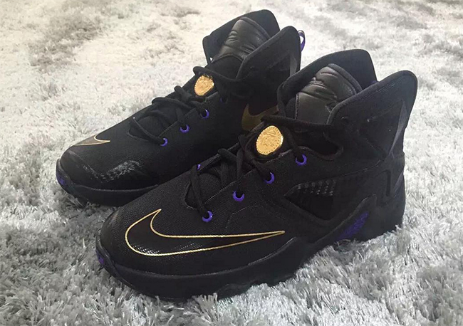 black purple and gold lebrons
