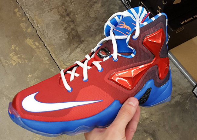 lebron red white and blue shoes