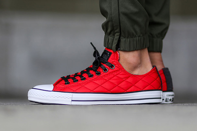 red quilted converse