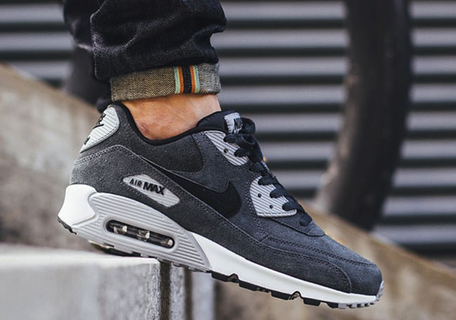 Nike Air Max 90 Leather Anthracite Wolf 