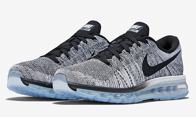 nike air max flyknit black and white