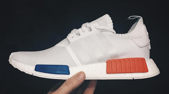 adidas nmd white red blue