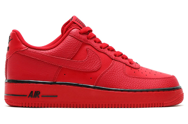 black air forces with red tongue