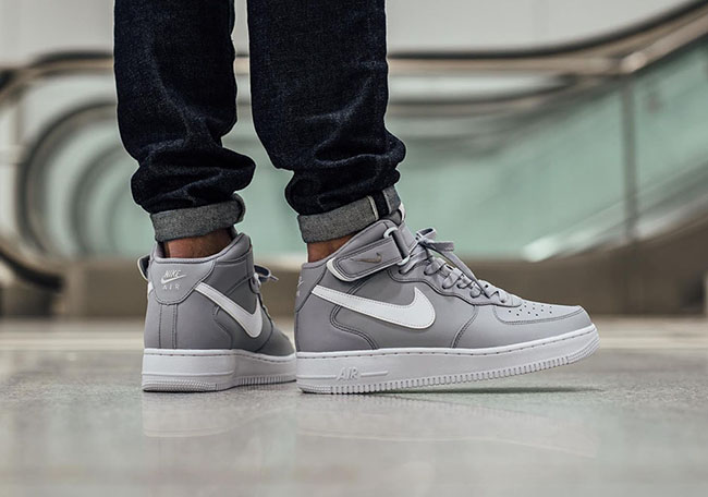nike air force one mid grey