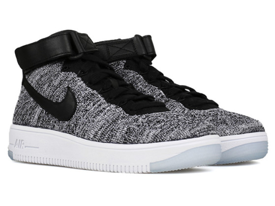 nike air force 1 flyknit black and white