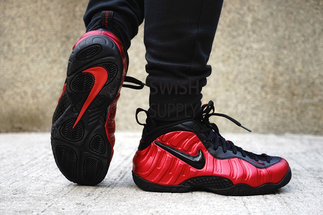 nike foamposite red and black