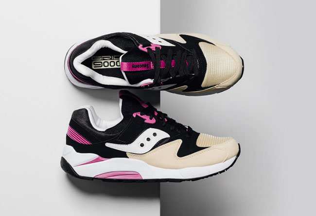 saucony grid 9000 cream red pink
