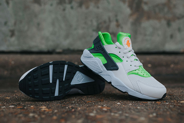 huaraches green and orange