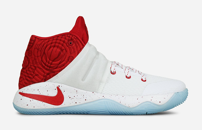 kyrie shoes red and white
