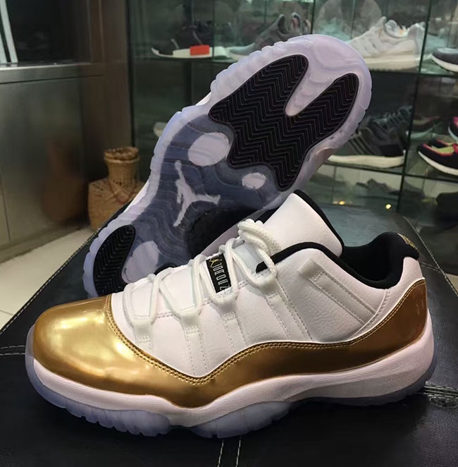 white and gold 11's