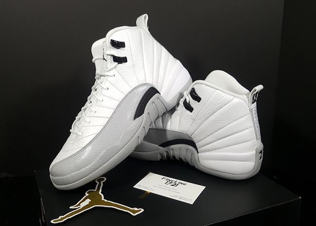 Air Jordan 12 Barons White Grey Black 