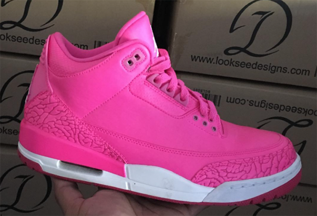 hot pink and white jordans