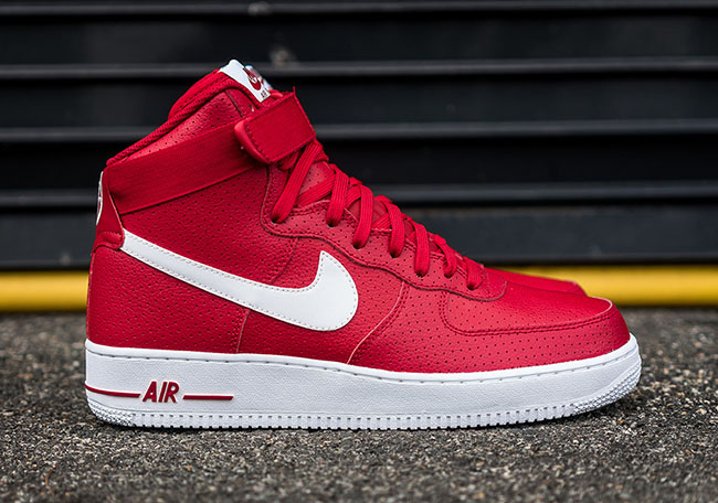 nike air force high tops red and black