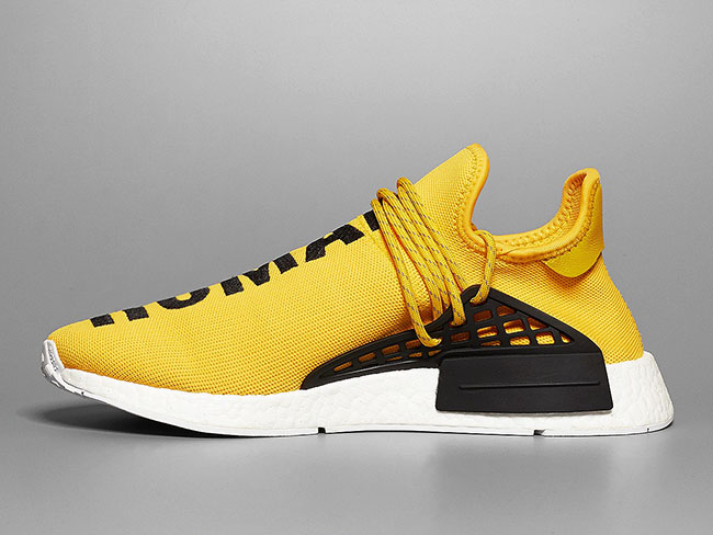 yellow human race shoes