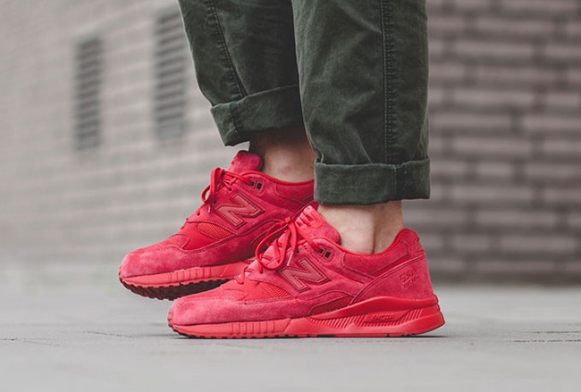 new balance red suede