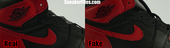 Real vs. Fake Air Jordan 1 Banned 