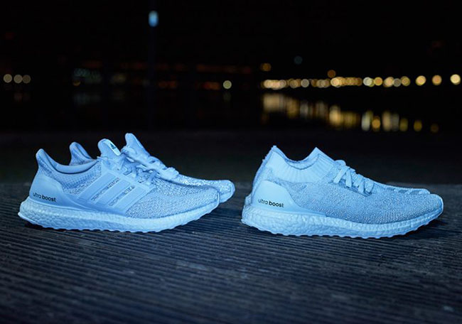 all white ultra boost reflective
