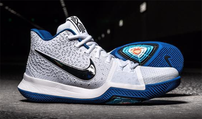 kyrie shoes blue and white