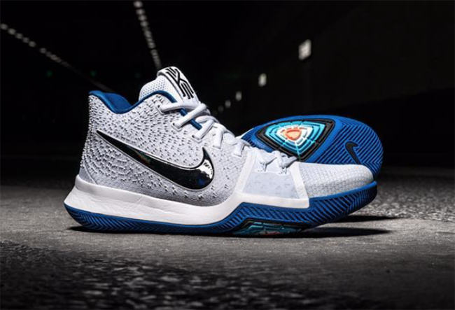 kyrie blue and white