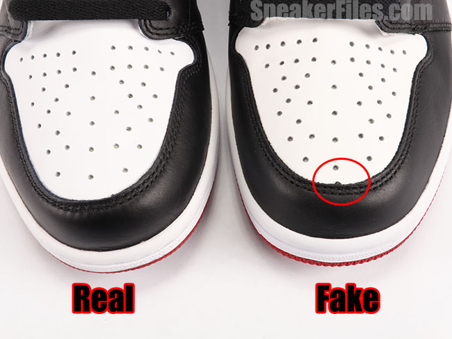 jordan 1 low black toe real vs fake