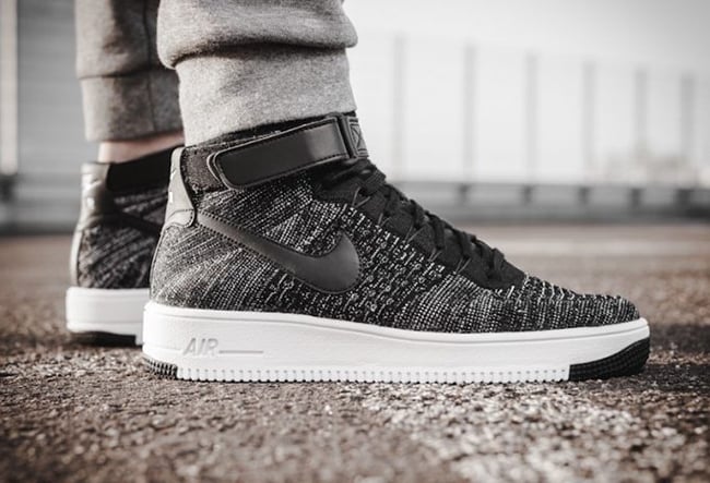 nike air force 1 ultra flyknit mid black white