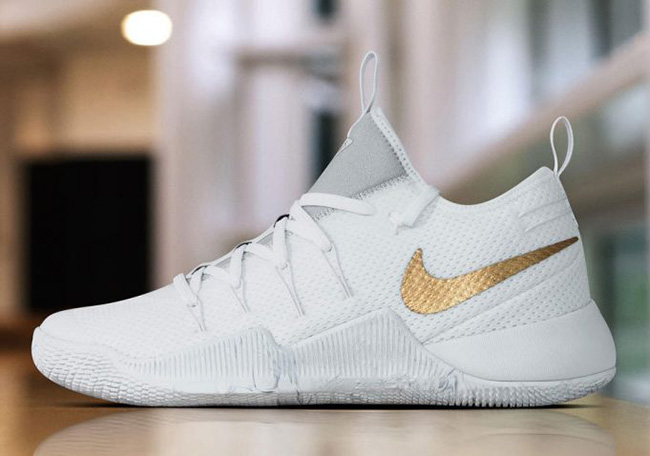 white and gold nike