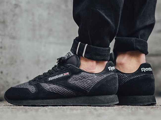 reebok classic leather suede black