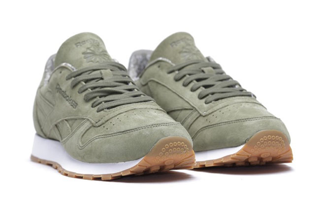 reebok classic leather olive green white