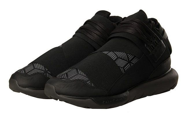Adidas Y 3 Qasa High Triple Black Geometric Pattern Sneakerfiles