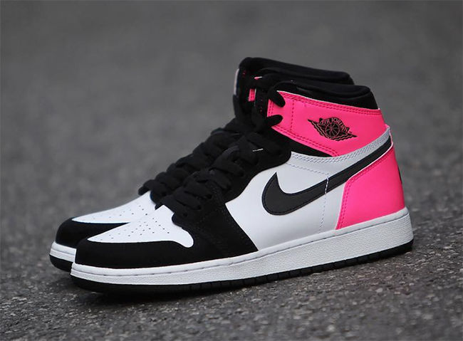 pink black and white jordans 1
