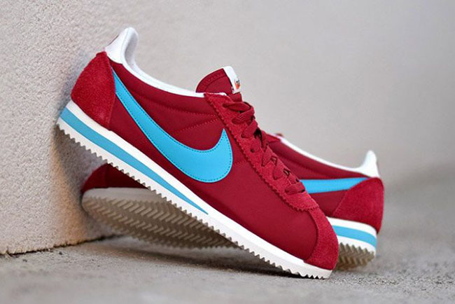 blue and red nike cortez