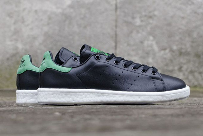 stan smith black and green