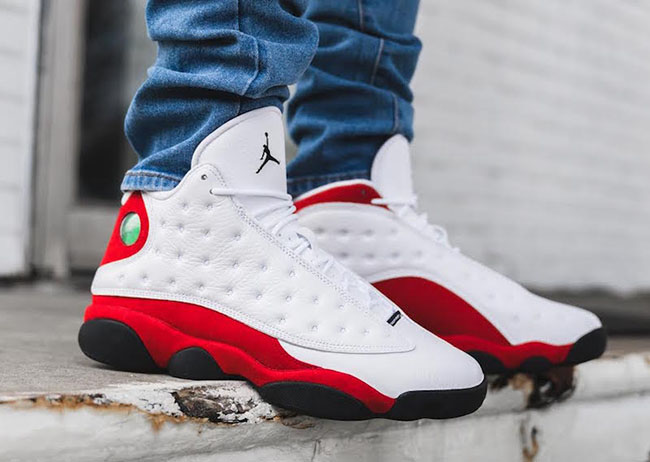 white and red 13s jordans