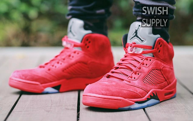 red suede 5's