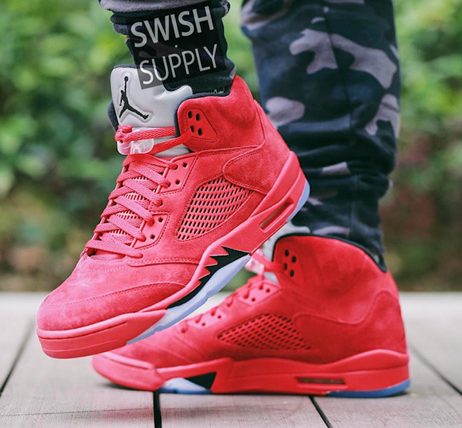 suede red 5s